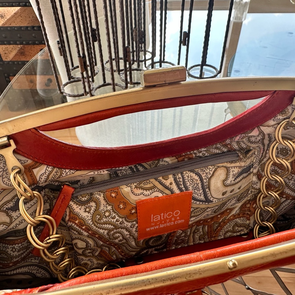 Stylish Latico NJ Orange 
 Real Leather Clutch - Picture 2 of 15